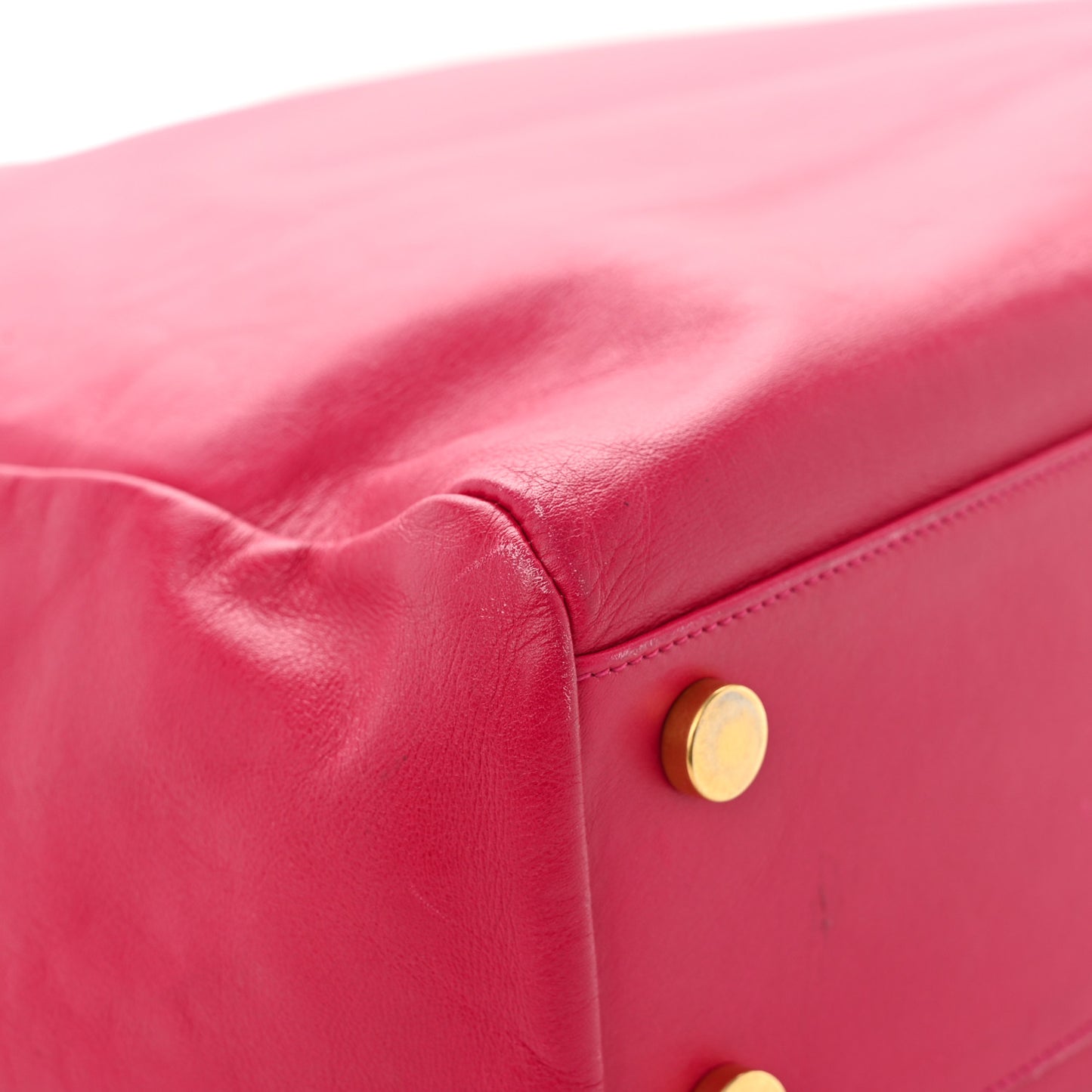Calfskin Suede Reversible East West Shopping Tote Pink