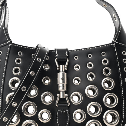 Gucci Calfskin Ha Ha Ha Jackie 1961 Eyelet Hobo Black 8 of 10