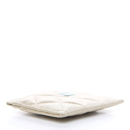 Chanel Metallic Caviar Quilted Card Holder Light Gold 4 of 9
