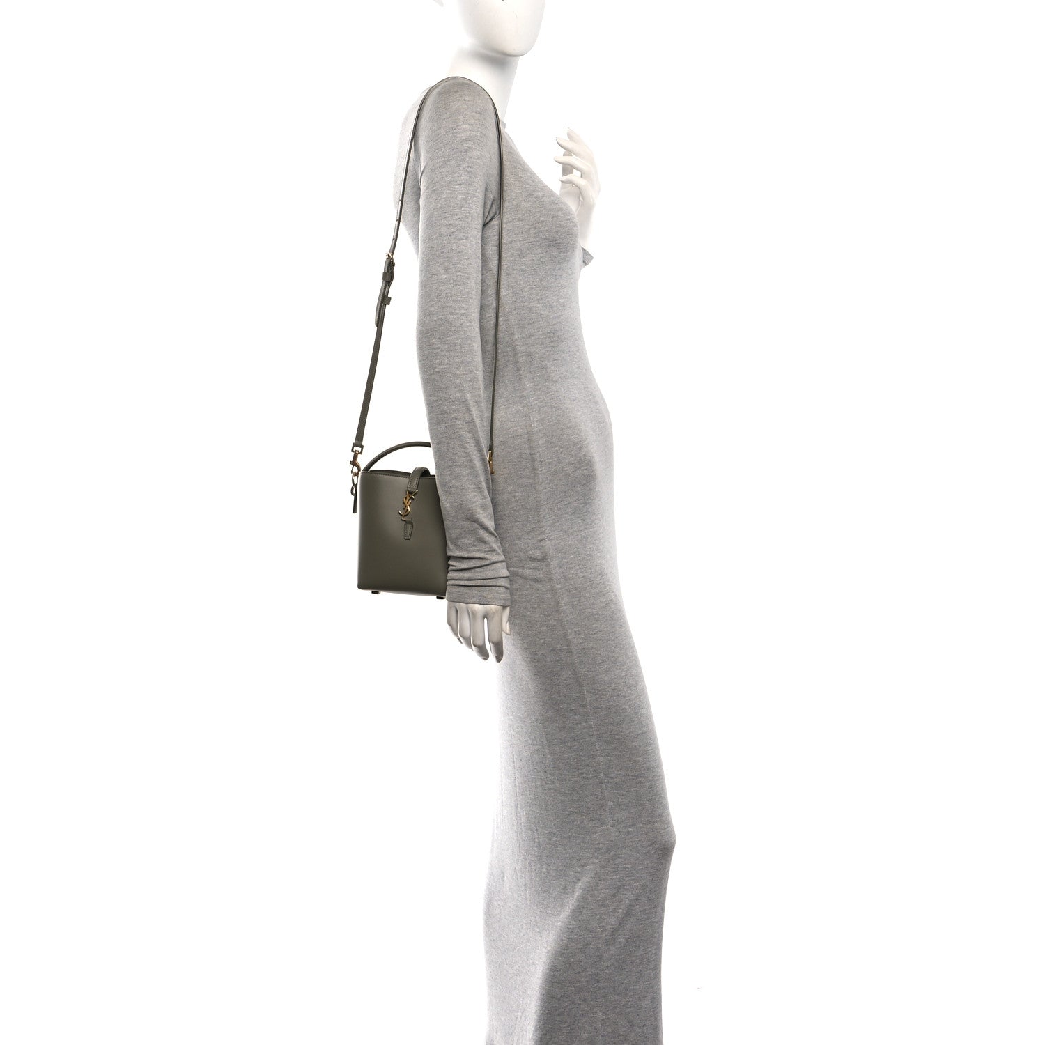 Saint Laurent Shiny Calfskin Le 37 Mini Bucket Bag Strong Moss 2 of 11