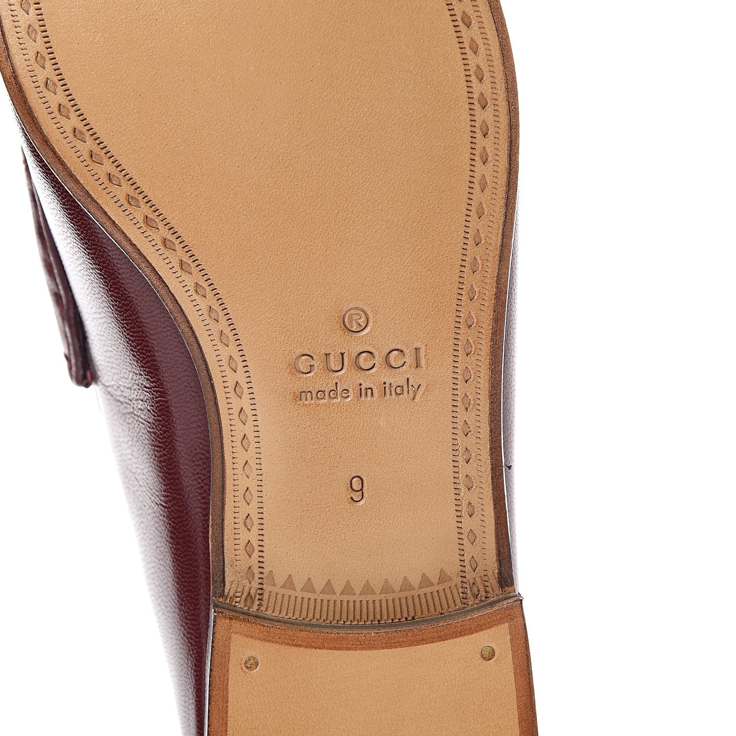 Gucci Goatskin Mens Horsebit Loafers 9 Bright Bordeaux 6 of 13