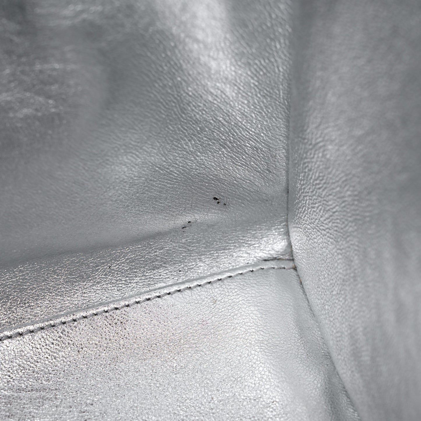 Laminated Lambskin Micro Luggage Silver