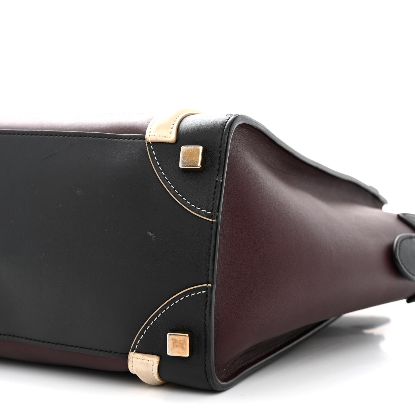 Smooth Calfskin Micro Tri-Color Luggage Burgundy