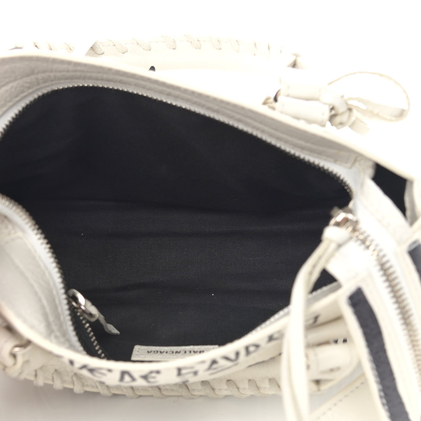 Agneau Arena Graffiti All Over Classic Silver Hardware Mini City White Black