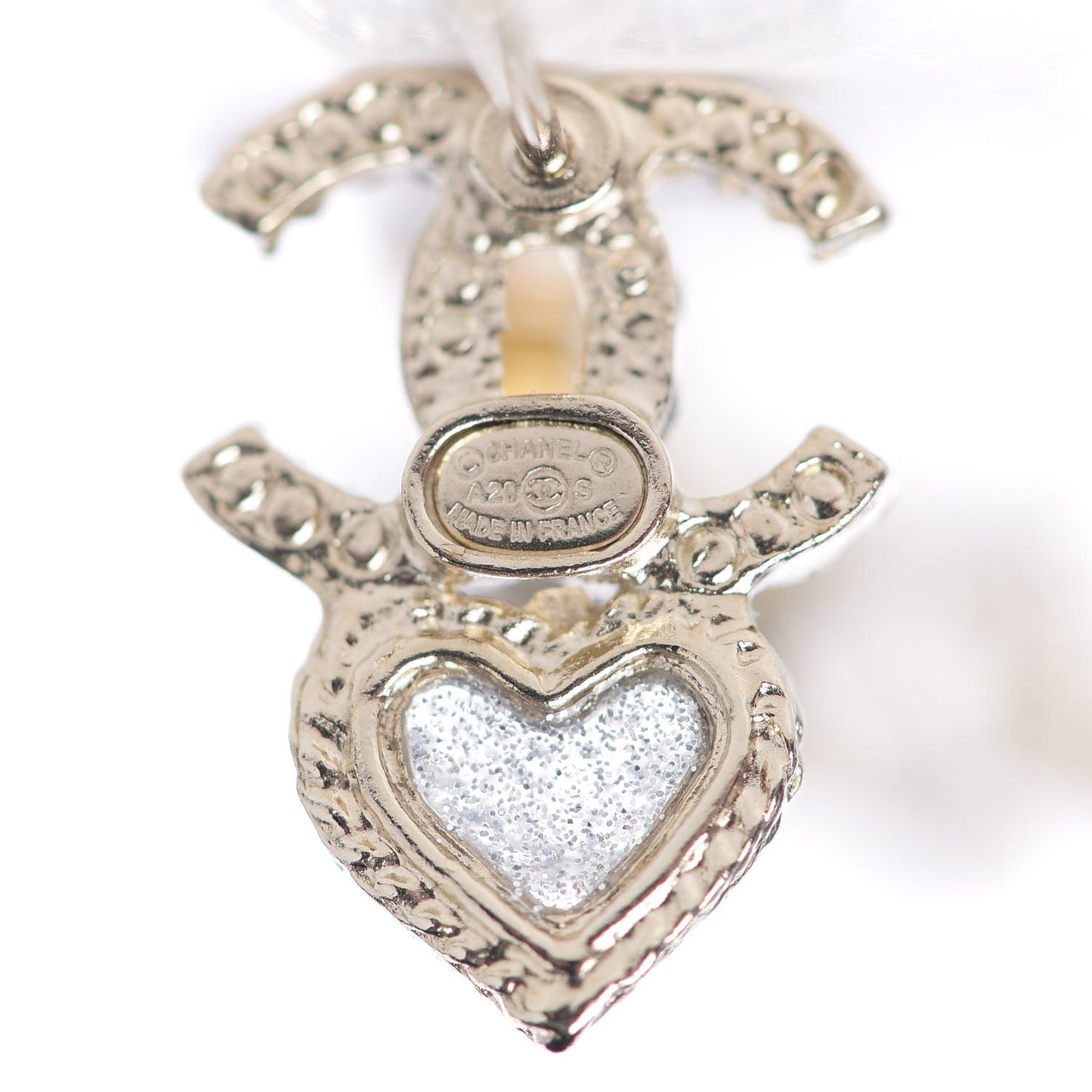Crystal Enamel CC Star Heart Earrings Gold