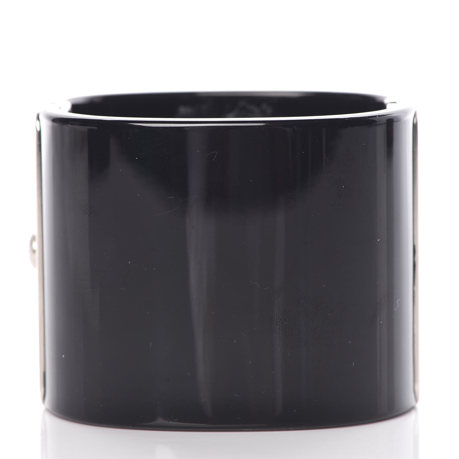 Chanel Resin Baguette Crystal CC Cuff Black 3 of 4