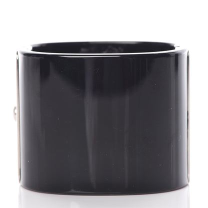 Chanel Resin Baguette Crystal CC Cuff Black 3 of 4