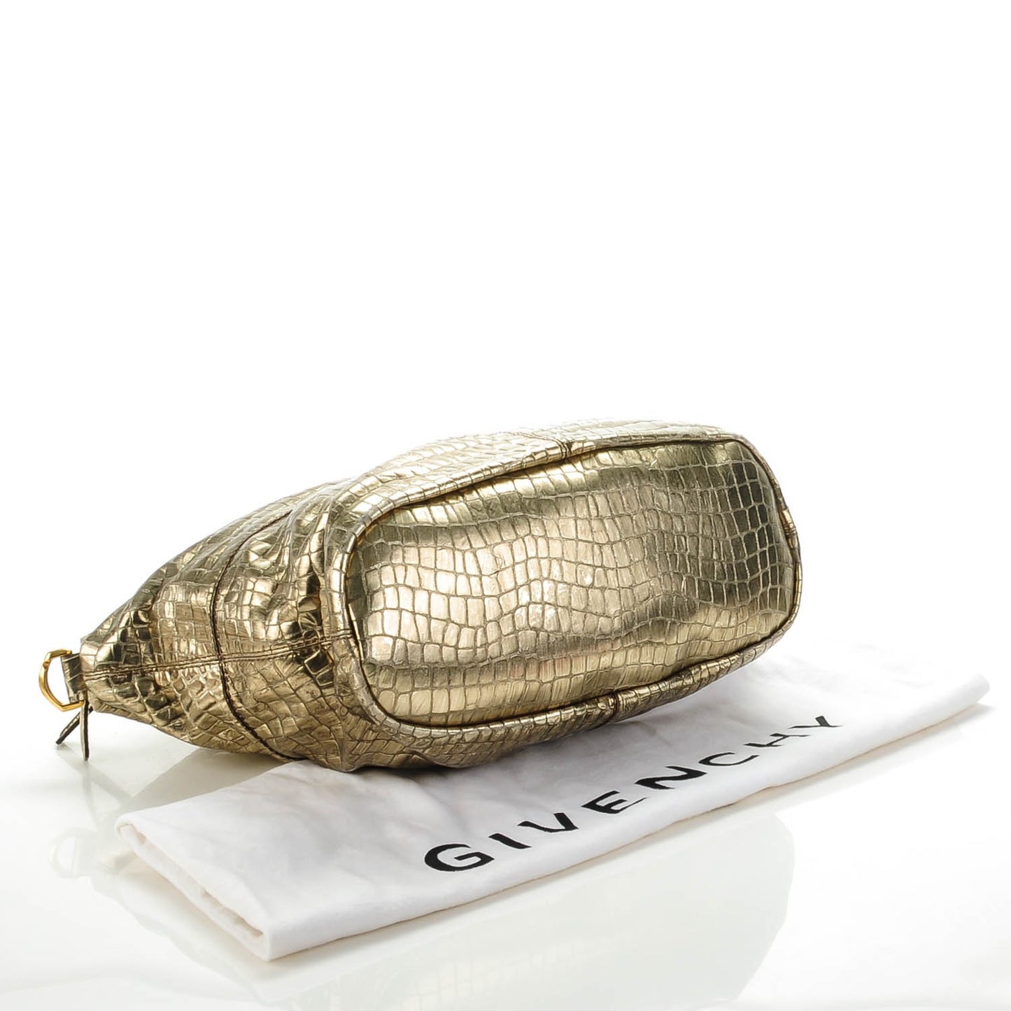 Calfskin Crocodile Embossed Medium Nightingale Gold