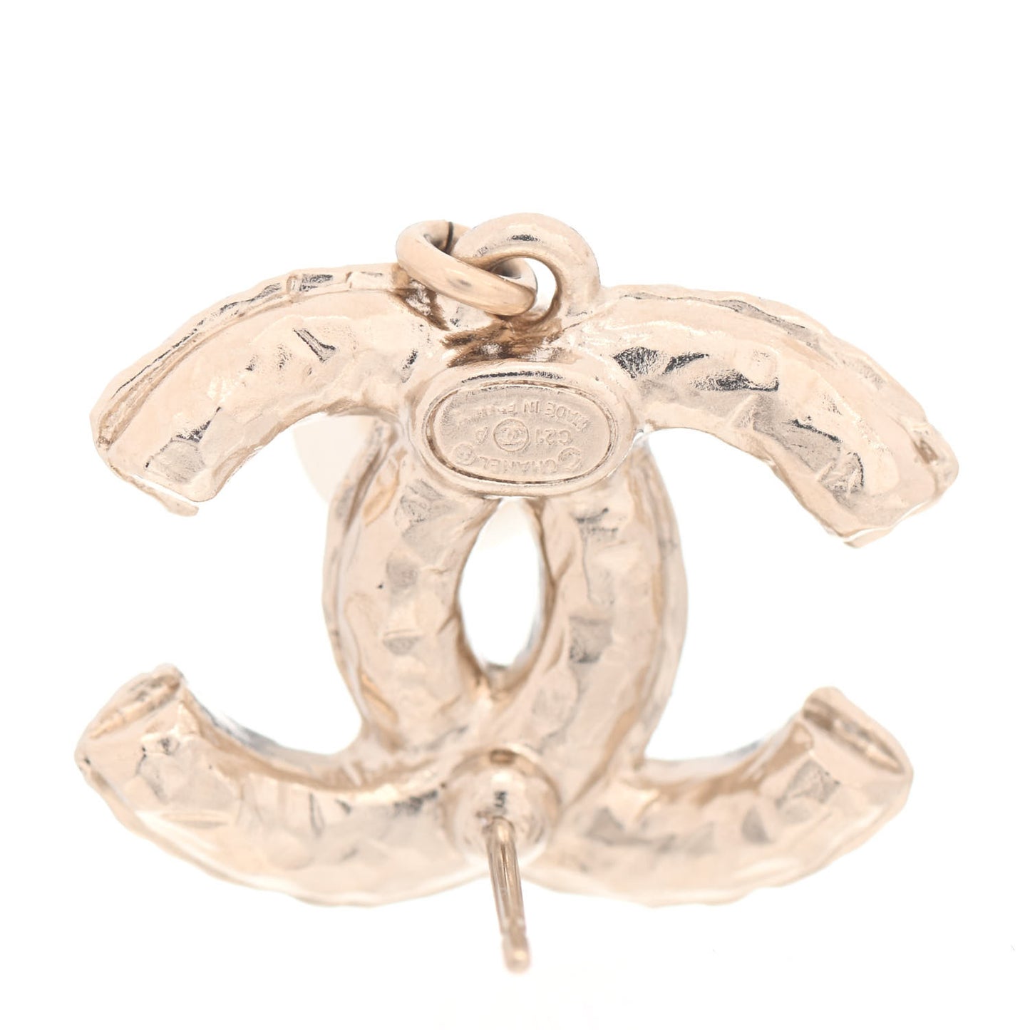 Crystal Pearl CC Drop Earrings Gold