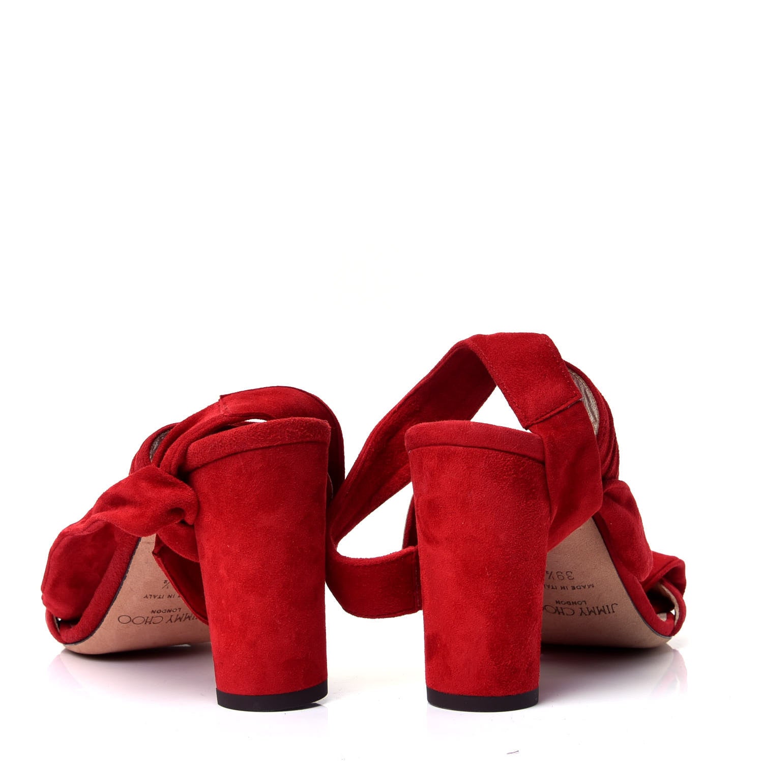 Jimmy Choo Soft Suede Kora 85 Sandals 39.5 Red 6 of 9