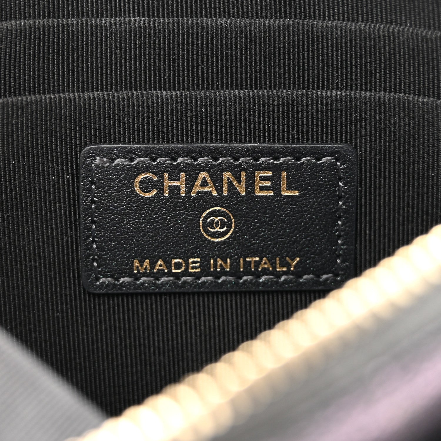 Chanel Iridescent Caviar Quilted Classic Zip Pouch Black 7 of 7