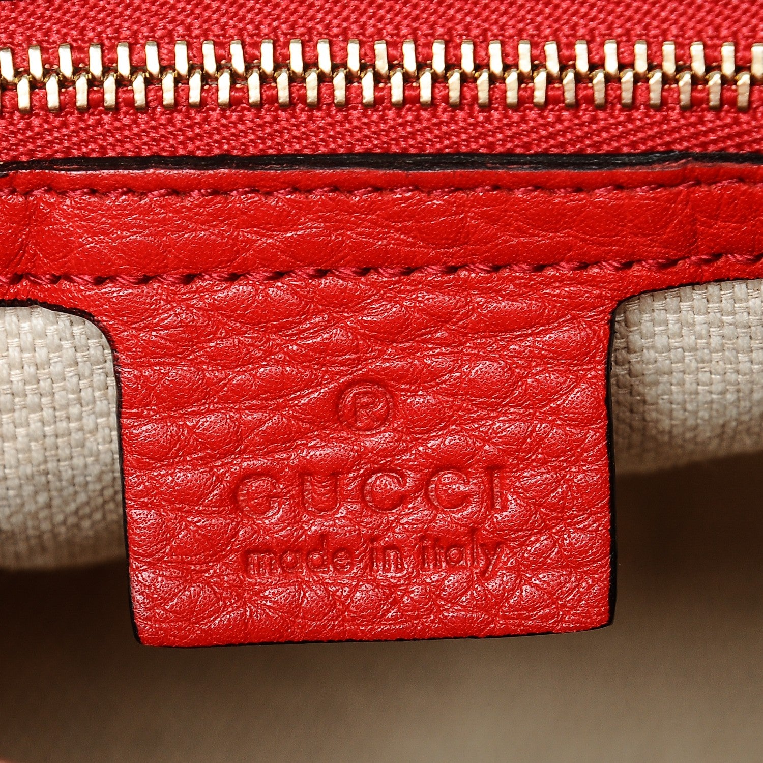 Gucci Pebbled Calfskin Medium Soho Chain Shoulder Bag Tabasco Red 6 of 6
