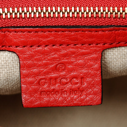 Gucci Pebbled Calfskin Medium Soho Chain Shoulder Bag Tabasco Red 6 of 6