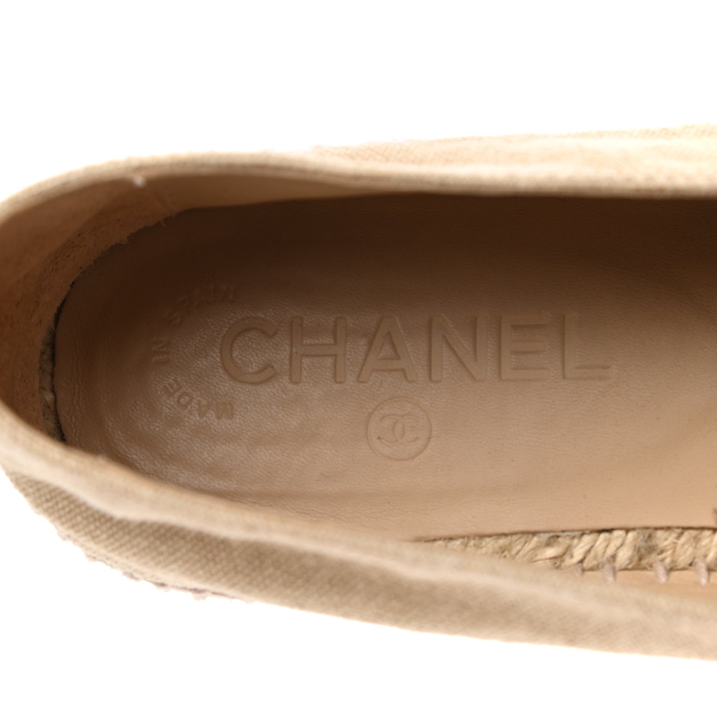 Linen CC Espadrilles 38 Beige Black