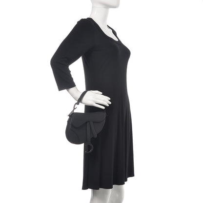 Christian Dior Ultra Matte Calfskin Mini Saddle Bag Black 2 of 9