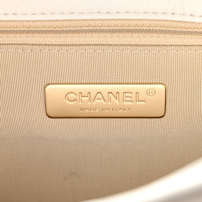 Chanel Goatskin Quilted Large Chanel 19 Flap White 7 of 11