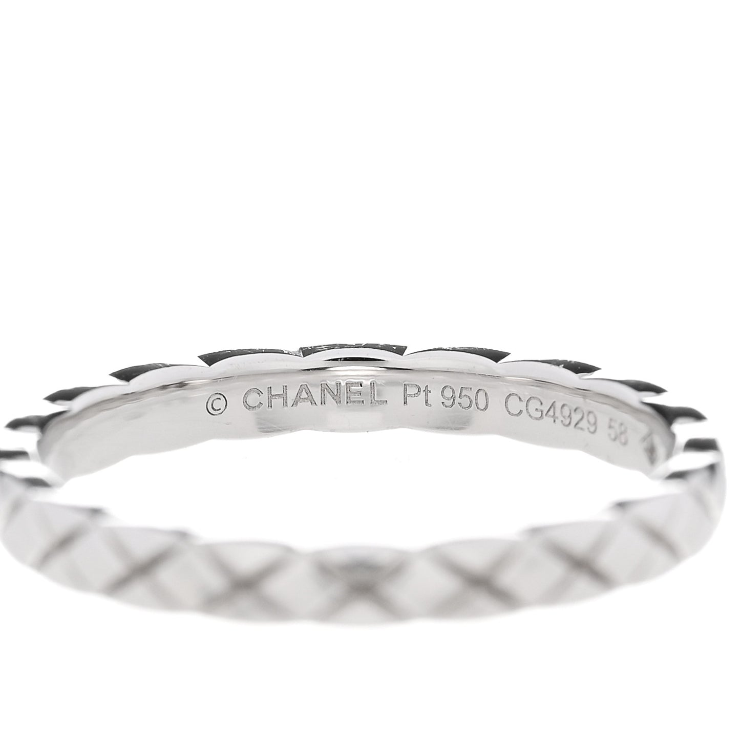 Platinum Mini Coco Crush Ring 58 8.25