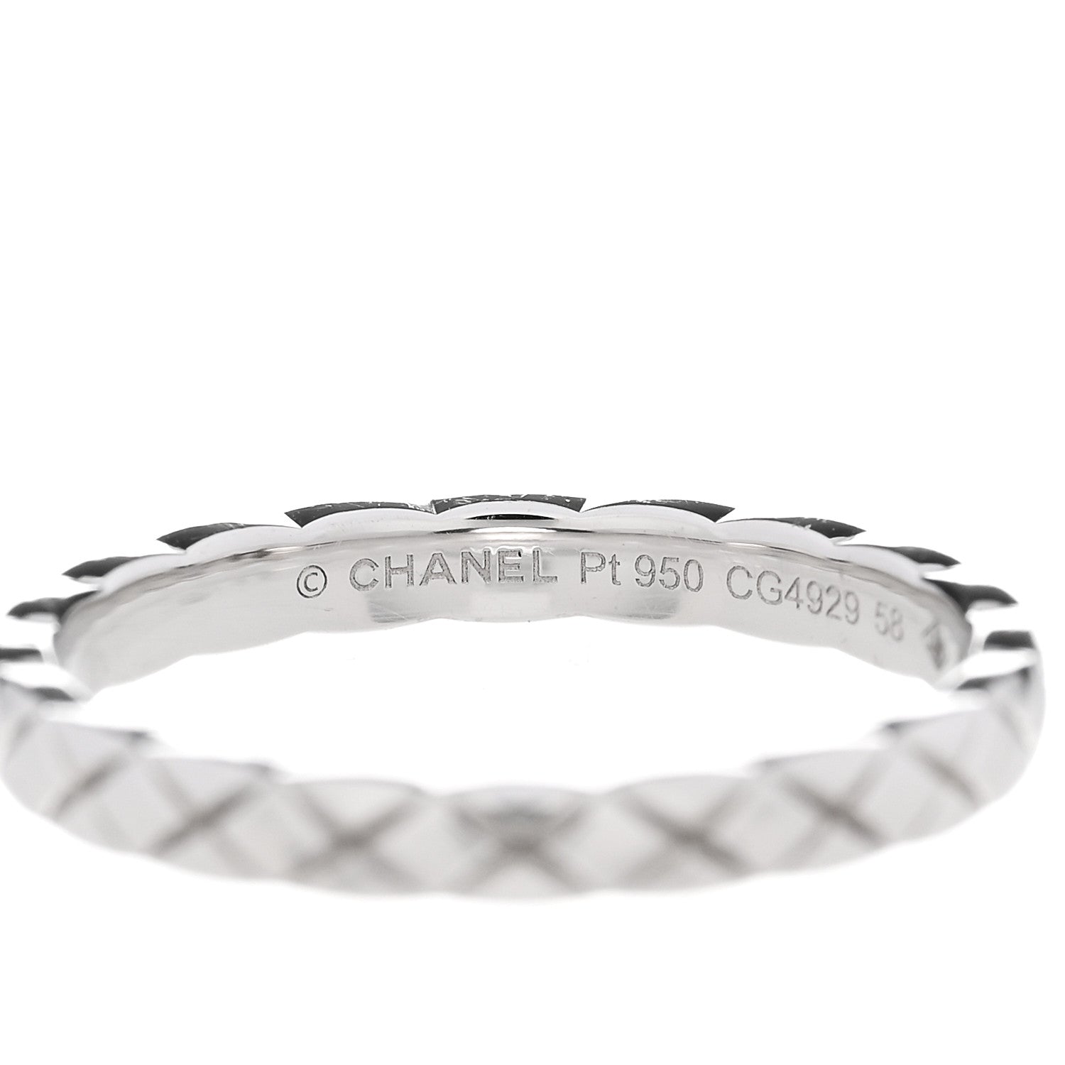 Chanel Platinum Mini Coco Crush Ring 58 8.25 4 of 5