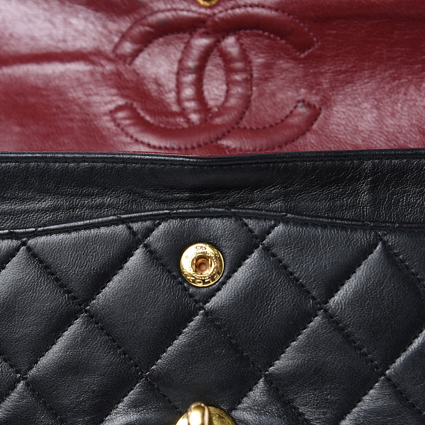 Lambskin Quilted Small Double Flap Black