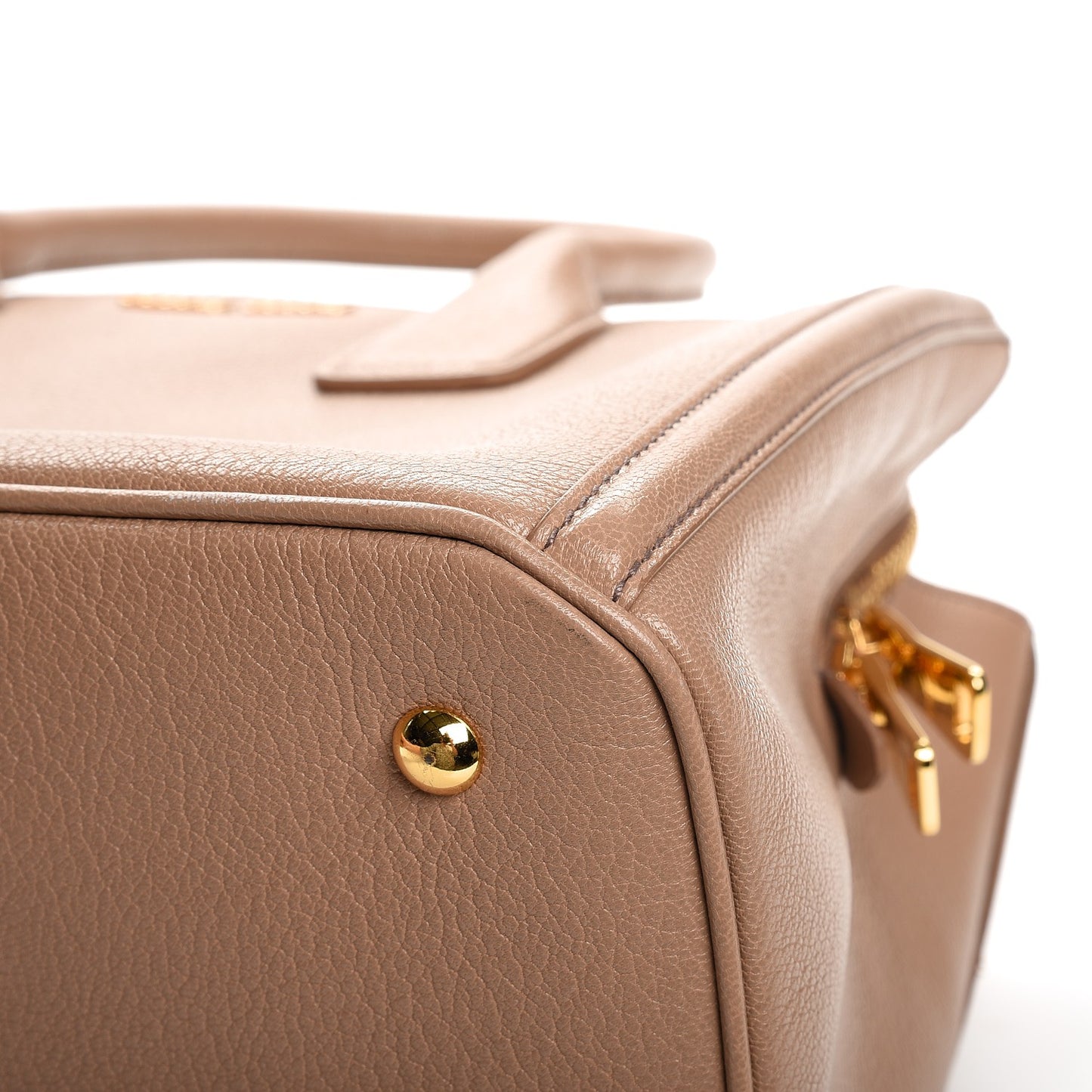Goatskin Madras Top Handle Tote Cammeo