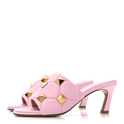 Valentino Garavani VALENTINO GARAVANI Nappa Quilted Roman Stud 65mm Slide Sandals 37 Giacinto 3 of 8