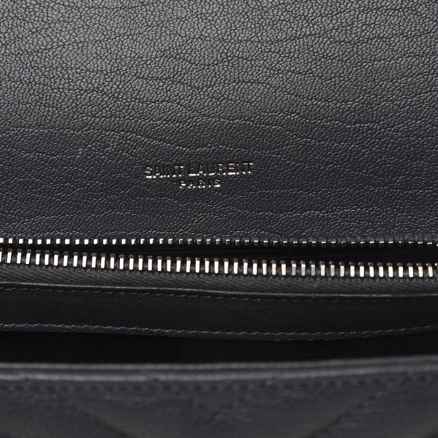 Saint Laurent Sheepskin Matelasse Chevron Monogram Medium College Bag Asphalt 7 of 13