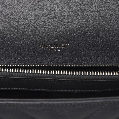 Saint Laurent Sheepskin Matelasse Chevron Monogram Medium College Bag Asphalt 7 of 13