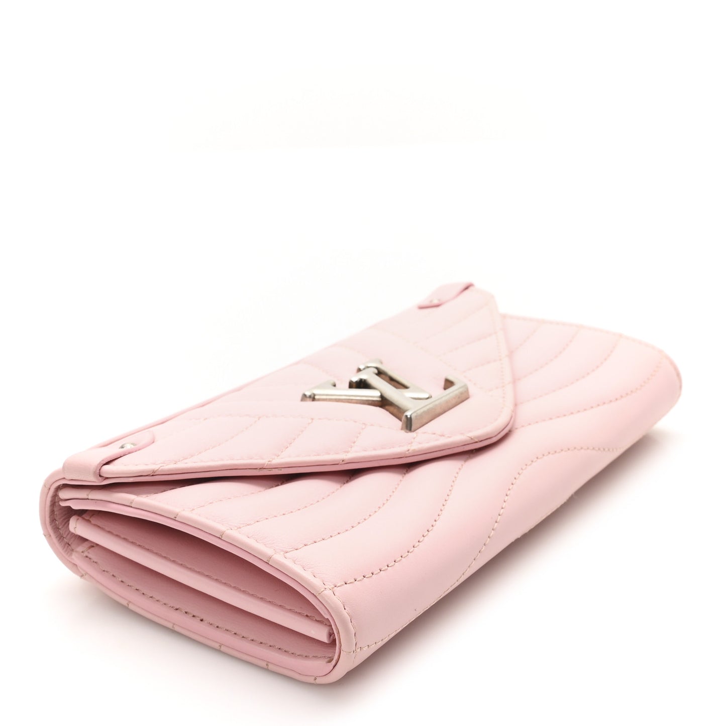 Calfskin New Wave Long Wallet Smoothie Pink