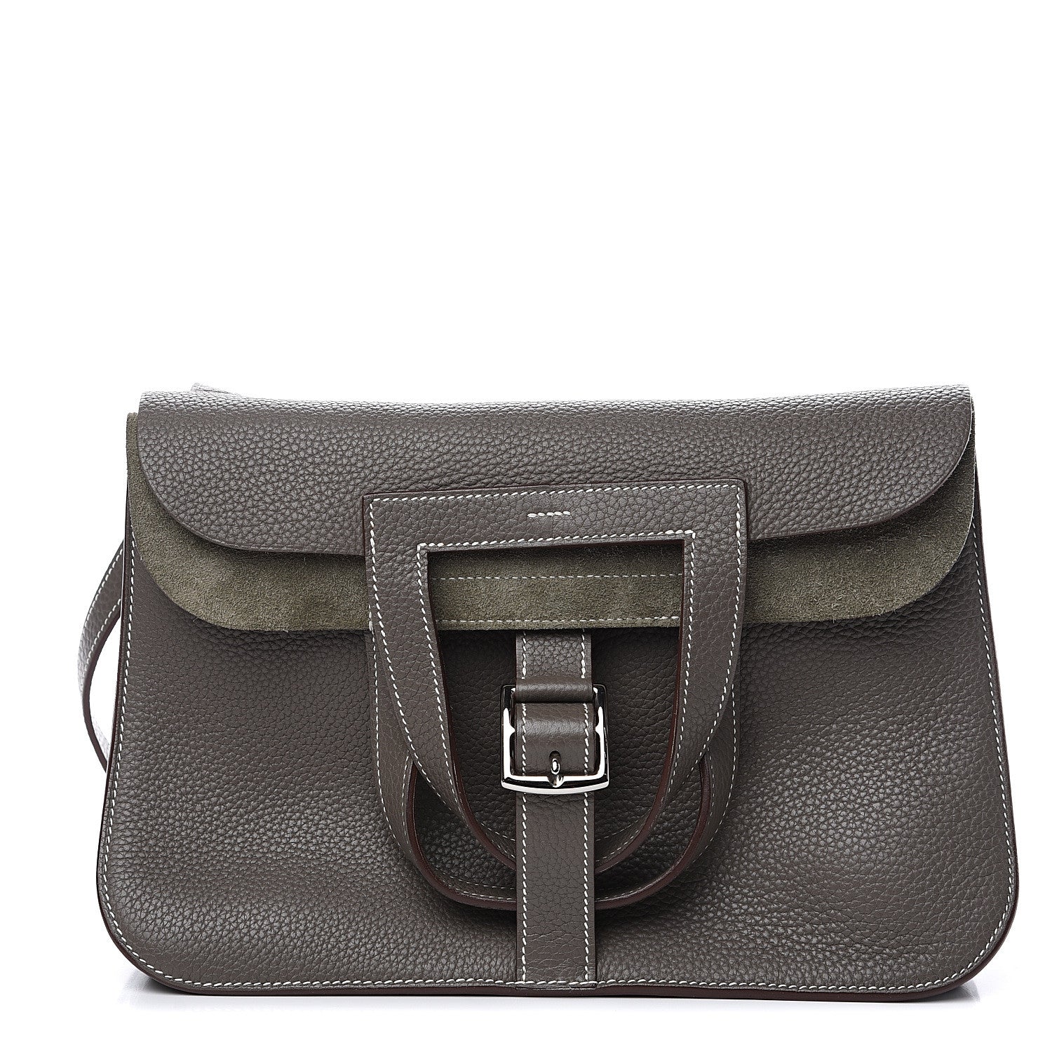 Hermes Taurillon Clemence Halzan 31 GM Etain 1 of 8