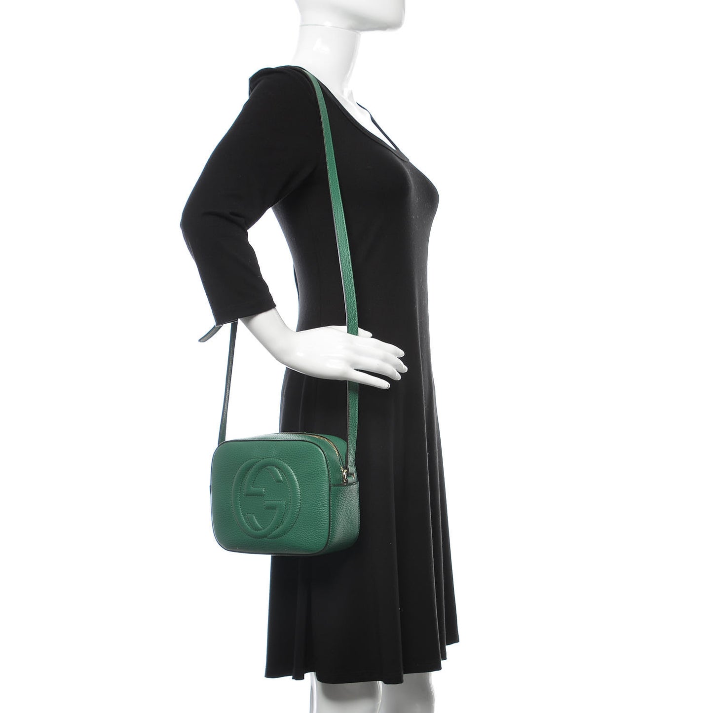 Pebbled Calfskin Small Soho Disco Bag Emerald Green