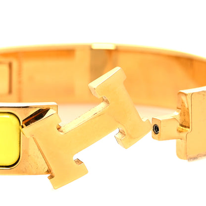 Hermes Enamel Narrow Clic Clac H Bracelet PM Jaune Soleil 4 of 5