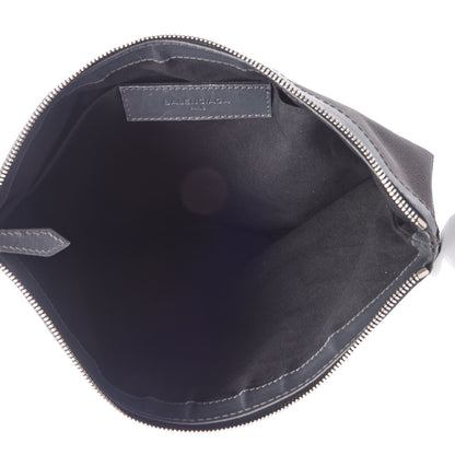 Balenciaga Cotton Canvas Calfskin Logo Clutch Ombre Grey Gradient 5 of 12