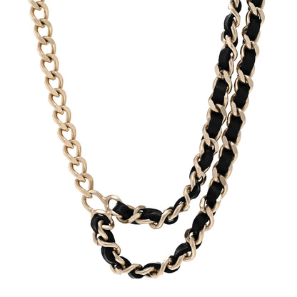 Chanel Lambskin CC Chain Short Necklace Black Gold 1 of 7