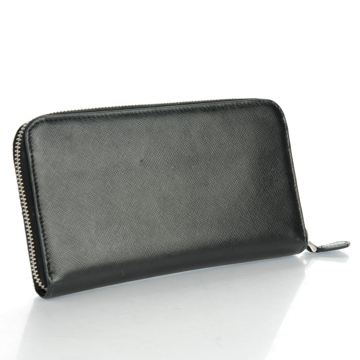 Saffiano Zip Around Wallet Nero Black