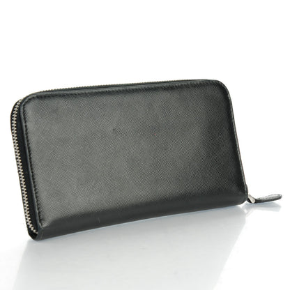 Prada Saffiano Zip Around Wallet Nero Black 3 of 8