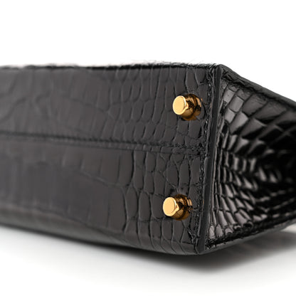 Hermes Shiny Alligator Mini Kelly Sellier 20 Black 9 of 10