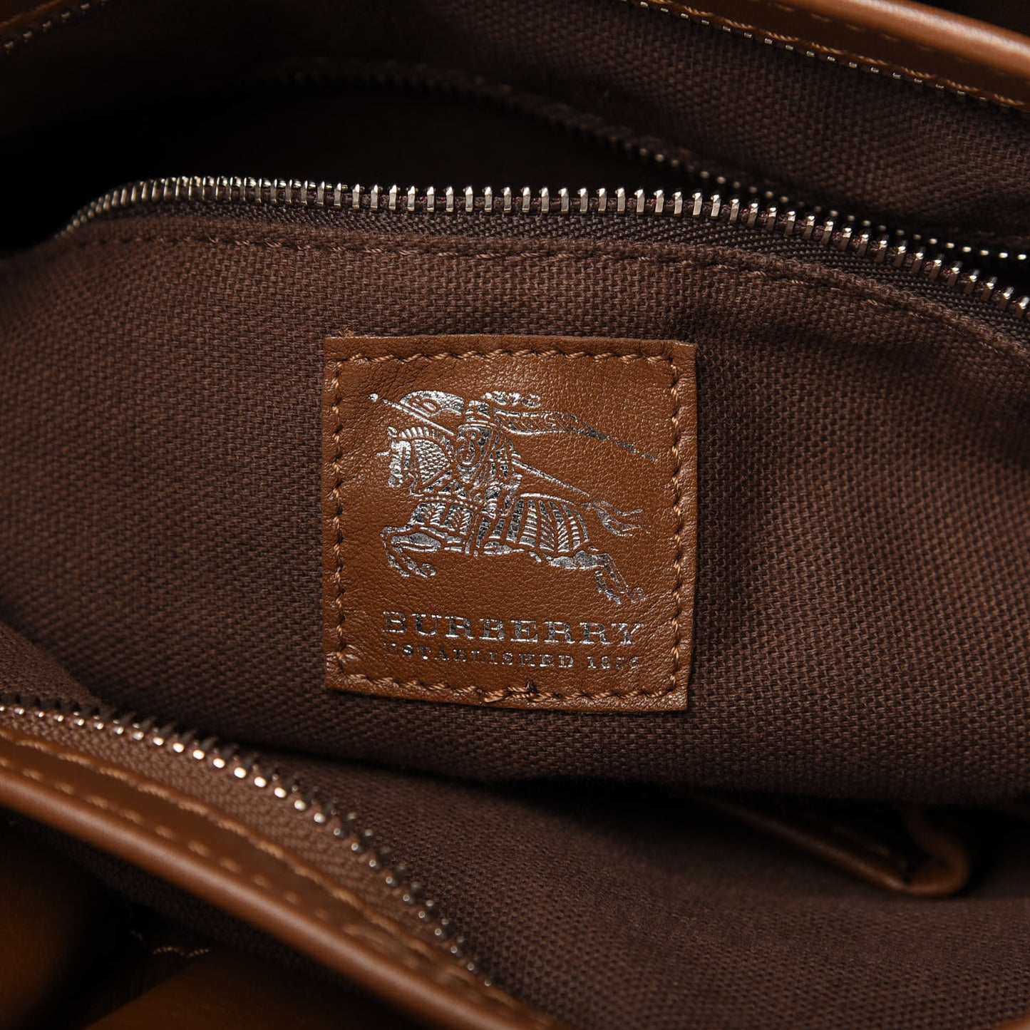 Calfskin Logo Embossed Large Beaton Brown