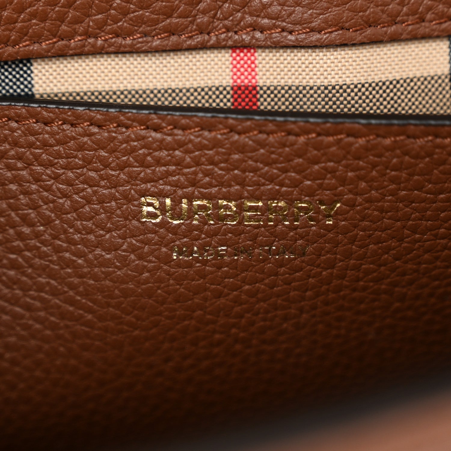 Burberry Grainy Calfskin Vintage Check Note Crossbody Bag Malt Brown 6 of 9