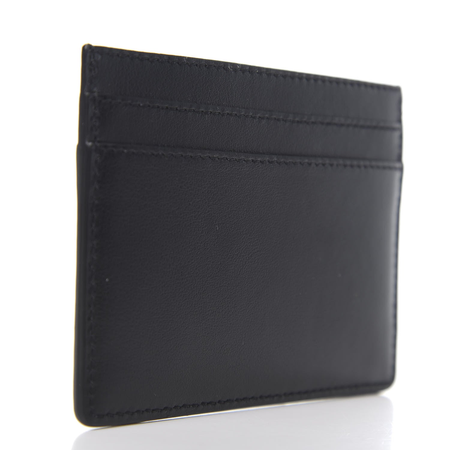 Saint Laurent Calfskin Smoking Forever Patch Credit Card Case Black 3 of 7