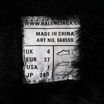 Balenciaga Mesh Nylon Faux Fur Womens Track Hike Sneakers 37 Black 8 of 9