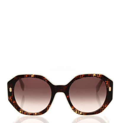 Fendi Acetate Hexagonal Fendi Bold Sunglasses FE40045I Havana White 2 of 7