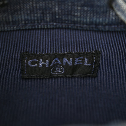 Chanel Sequin Denim Small Drawstring Bucket Bag Blue 7 of 17