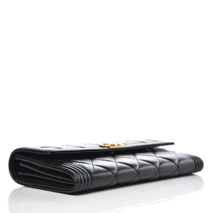 Chanel Lambskin Quilted Boy Flap Wallet Black 4 of 10