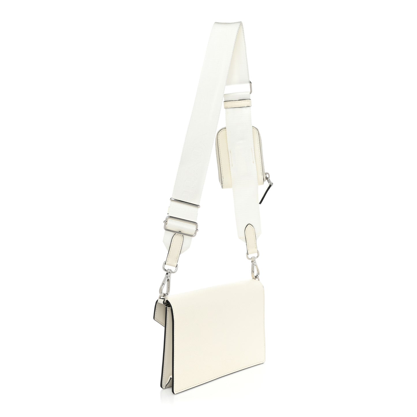Saffiano City Calfskin Mini Envelope Bag White