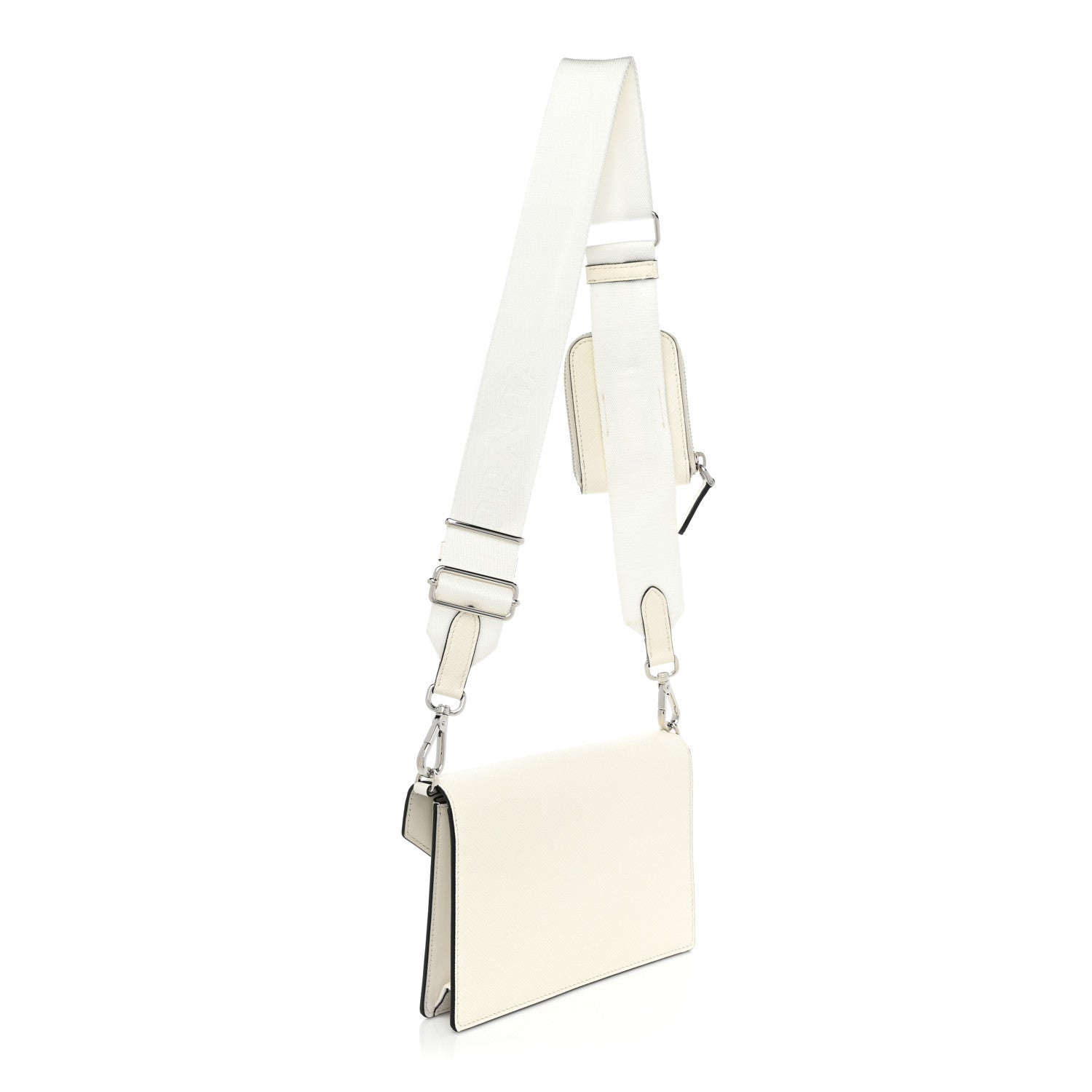 Prada Saffiano City Calfskin Mini Envelope Bag White 3 of 10
