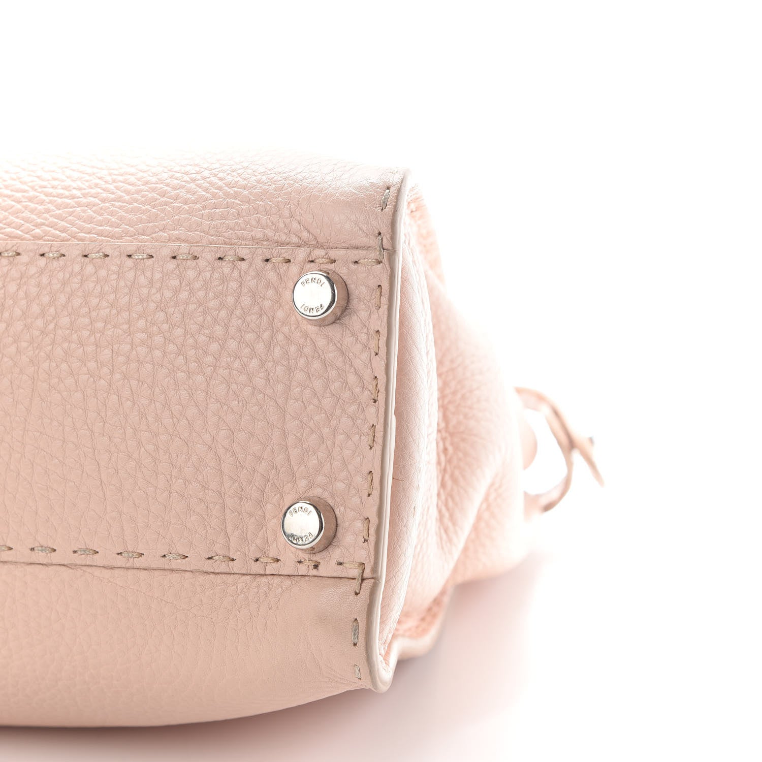 Fendi Cuoio Romano Selleria Bi-Color Medium Peekaboo Iconic Satchel Rosa Plaster Pesca 7 of 9