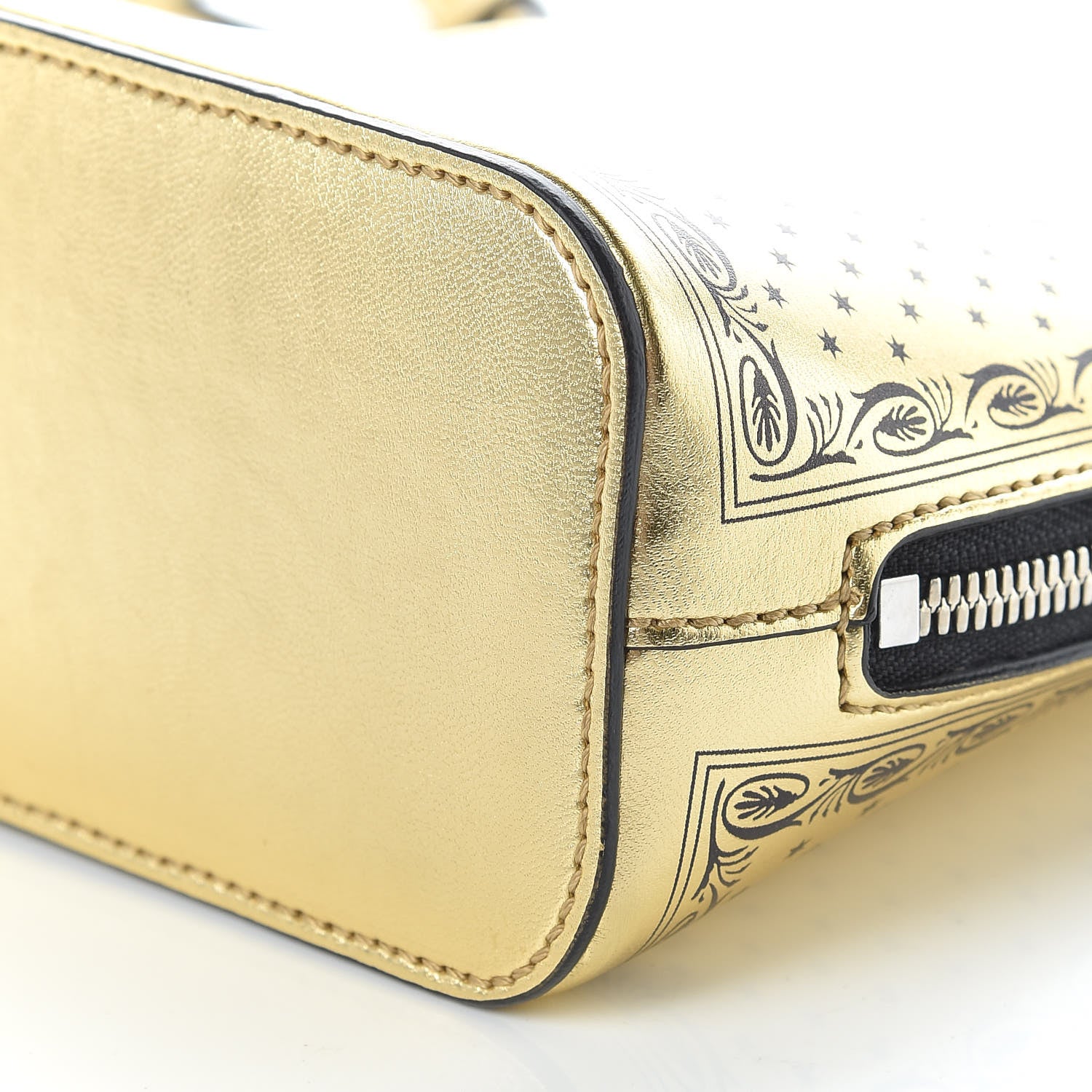 Gucci X SEGA Calfskin GUCCY Stars Mini Dome Shoulder Bag Gold 6 of 10