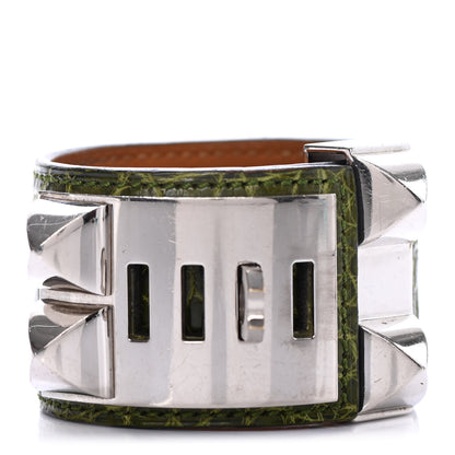 Hermes Shiny Alligator Collier De Chien CDC Bracelet Pelouse 3 of 6