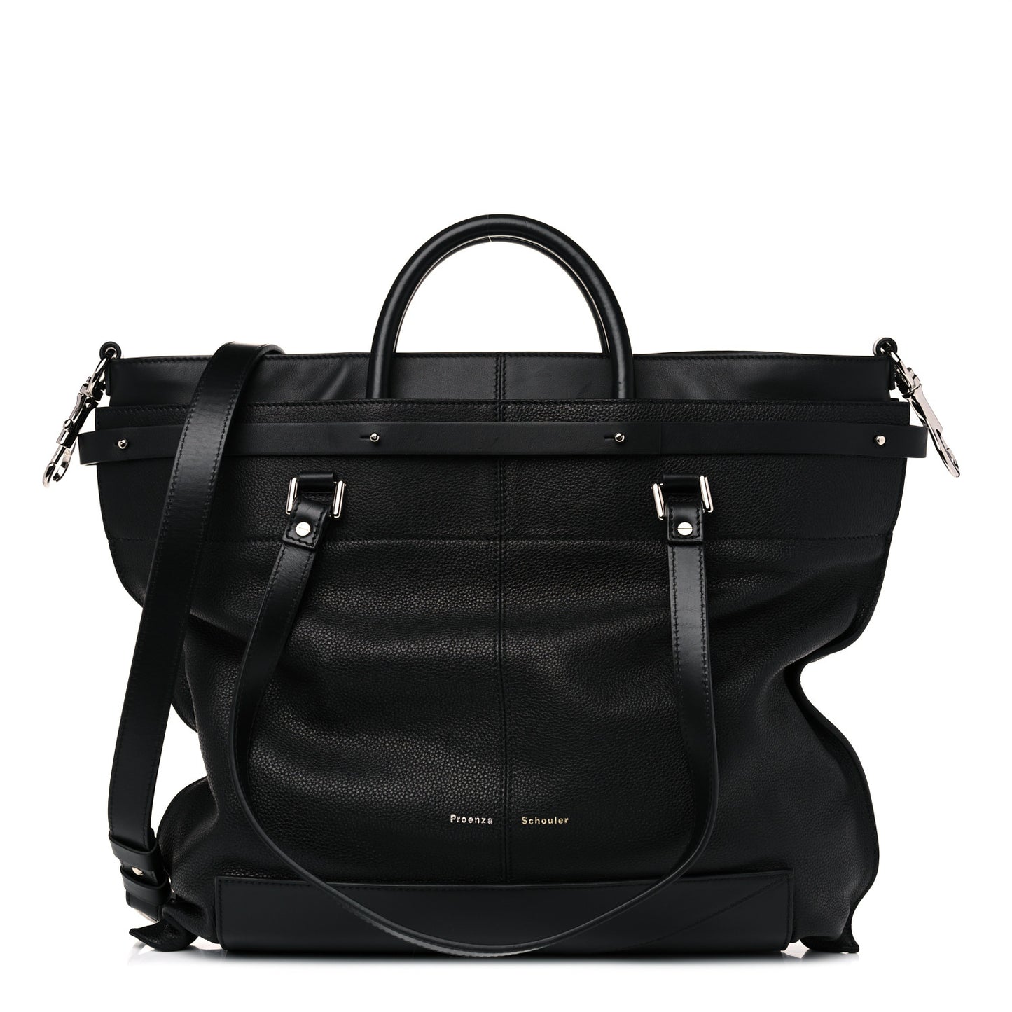 Calfskin Large PS19 Satchel Black
