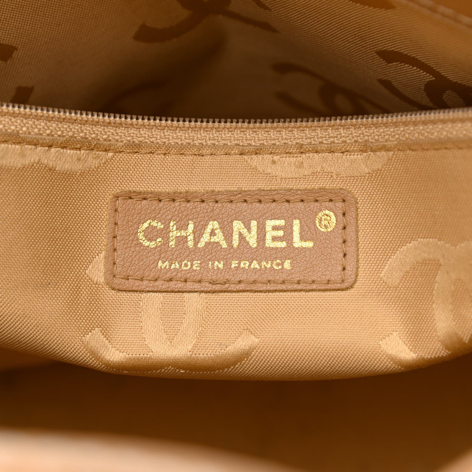 Chanel Calfskin Quilted Surpique Stitch Small Tote Beige 6 of 10